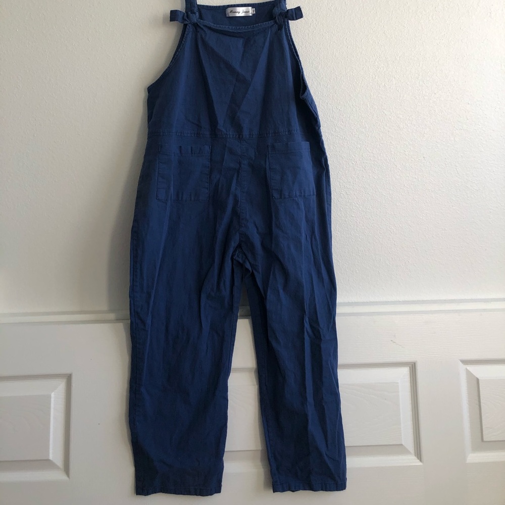 Chambray Maternity Jumpsuit